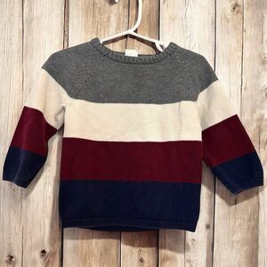 H&M 9-12 Month Knit Sweater Stripes Preppy Classic Crewneck